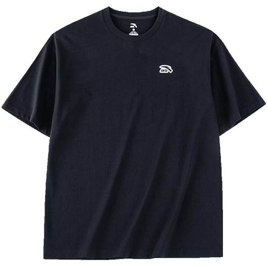 安踏短袖t恤男女同款夏季简约纯色圆领半袖宽松透气情侣休闲上衣