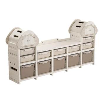 Yinghe toy storage rack storage rack large capacity baby storage cabinet baby home multi-layer classified cream cabinet