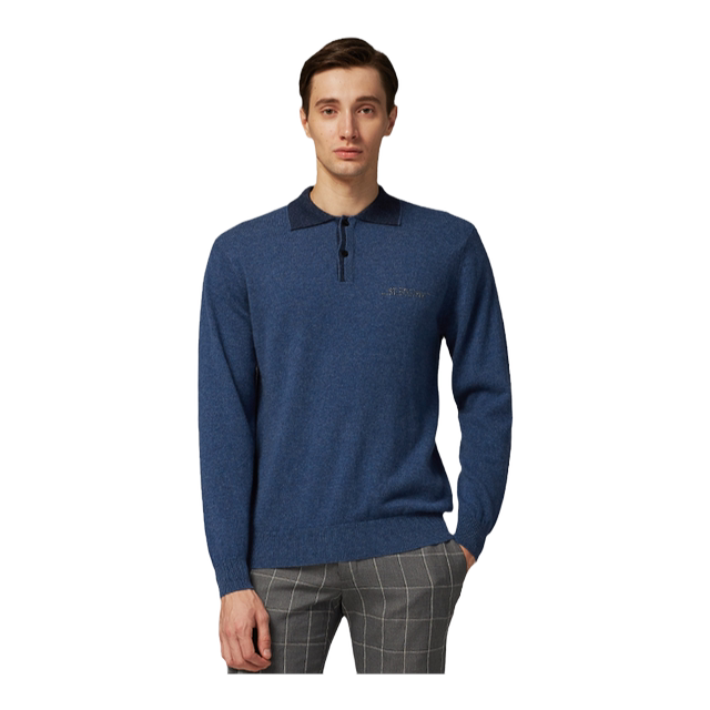 Saint Edelweiss autumn and winter new pure cashmere knitted polo shirt