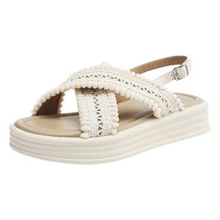 达芙妮波西米亚厚底凉鞋女款2025新款夏季民族风女鞋编织凉拖鞋子