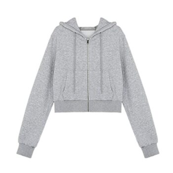 2024 Early Spring Hooded Sweatshirt Cardigan Women's New Korean Style Short Loose Casual Versatile Long Sleeve Jacket Top