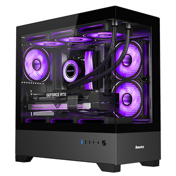 Huntkey gx760 sea view room black diy host desktop assembly delta mobile computer complete machine 245k/14600kf/14700kf/5070ti/5060ti