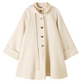 SNIDEL2025秋冬新品甜美蝴蝶结双面呢羊毛外套毛呢大衣SWFC254317