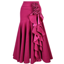 Latin dance modern dance ballroom dance national standard dance skirt new long skirt womens waltz large swing skirt MD35