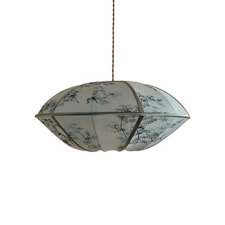 Wuji neuer gästerestaurant-kronleuchter aus tencel-stoff im chinesischen stil