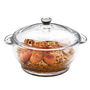 Amber high temperature resistant high borosilicate glass bowl and plate set