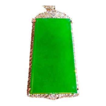 Emerald full green wushi brand pendant inlaid