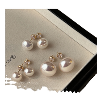 Shijia Mantou pink pearl earrings for women 925 silver needle light luxury temperament earrings 2024 new niche ear jewelry