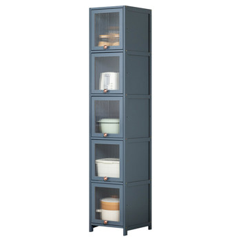 Eleven-dimensional slit storage cabinet with multi-functional door