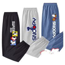 Snoopy childrens pants summer style ice silk mens and large childrens 2022 new trousers trendy childrens wear anti-mosquito pants summer boys
