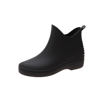 Japanese fashion rain boots for women short black rain boots beige low-top water boots non-slip car washing grocery shopping kitchen shoes