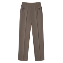 Ice silk middle-aged and elderly womens summer thin moms pants loose straight large size middle-aged high-waist nine-point pants for women