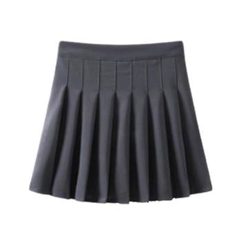 ສິ້ນສີຂີ້ເຖົ່າ pleated skirt ແມ່ຍິງແອວສູງ skirt ສັ້ນ 2024 ໃຫມ່ພາກຮຽນ spring ດູໃບໄມ້ລົ່ນ summer slim suit skirt ສໍາລັບຄົນຂະຫນາດນ້ອຍ