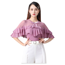 Ballroom dance tops for women new modern waltz social dance practice clothing Latin dance sexy mesh sleeves