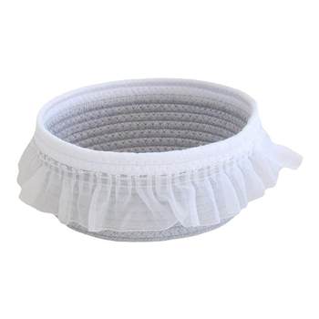 Lace storage basket desktop miscellaneous basket skin care frame