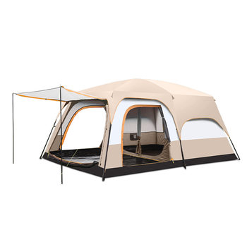 Outdoor thickened and rainproof tent for 5-8 people with two rooms and one living room