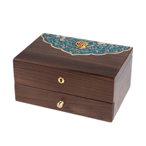 Dongfangmuyu walnut solid wood Chinese-style high-end exquisite jewelry box necklace hand jewelry gold storage box with lock