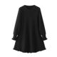 Long-sleeved dress for women's base knitted black skirt