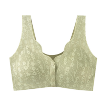Hengyuanxiang mothers underwear bra middle-aged women push-up front button vest style middle-aged and elderly large size lace bra