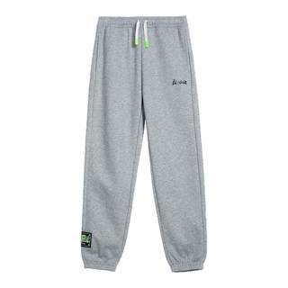 李宁卫裤加绒保暖男中大童2025秋季新款宽松舒适束脚收口运动长裤