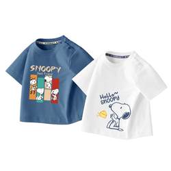 Snoopy cotton boys short-sleeved T-shirt 2024 new thin half-sleeved infant tops children's summer clothes