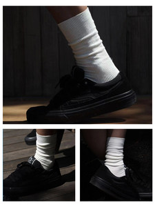 Sneaker Sock男生袜子春夏薄款堆堆袜日系粗线长筒袜纯棉透气长袜