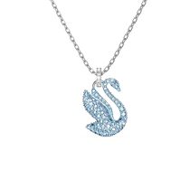 Schwaroshige swan ICONIC SWAN blue swanky necklace with female lock bone chain jewellery pendant light and luxurious