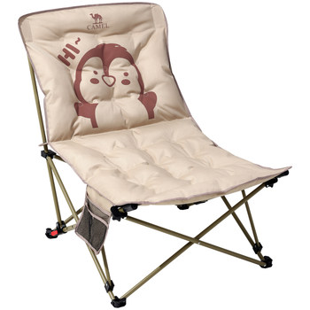 Camel quilted penguin lounge chair, two-purpose outdoor folding chair, beach picnic, fishing lunch break, portable camping chair