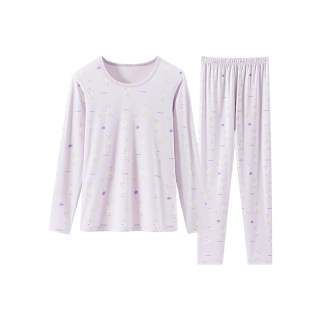 莫代尔女大童秋衣秋裤套装初高中学生青少年保暖内衣睡衣家居服