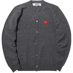 IT CDG PLAY COMME des GARCONS Rei Kawakubo men's knitted cardigan red love embroidery