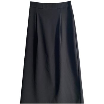 ສິ້ນກະໂປ່ງສີດຳຍາວກາງສຳລັບຜູ້ຍິງລະດູຮ້ອນ ບວກກັບຂະໜາດໜຶ່ງຂັ້ນຕອນ A-line skirt high waist slim slit suit skirt