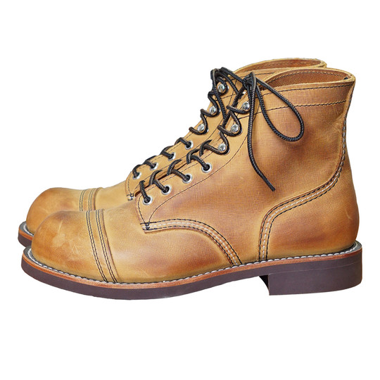 Botas de paracaidista artesanales Goodyear de piel de vaca vintage de primera capa