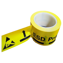 Rubber core ESD English version warning marking tape Anti-static area safety warning protective tape PVC marking marking single-sided tape Width 50MM Long 33 meters