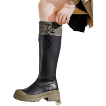 Zhuoshini Knight Boots Womens Boots Winter 2024 New Western Cowboy Boots Motorcycle Boots Over the Knee Long Boots Thick Sole