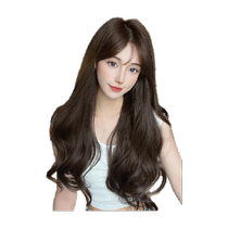 Wig one slice of long curl hair increase fluffy simulation hair naturally trace hair wig female hair