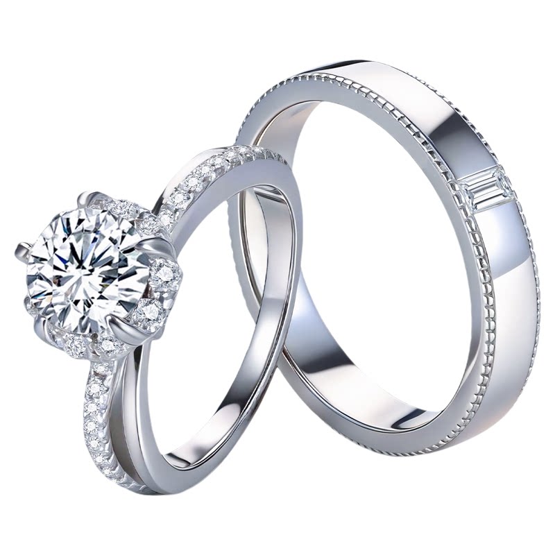 IDO Forever cultured diamond couple ring
