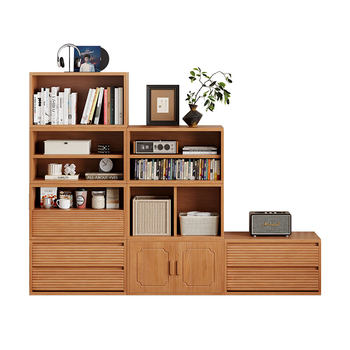 Fully solid wood free combination cabinet multi-function module bookcase