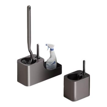 Gun gray toilet brush, no punching toilet brush, household long handle cleaning set, bathroom toilet cleaning tool