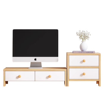 Computer monitor elevated desktop storage rack