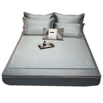 High-end ice silk mat three-piece set ice rattan mat 2024 new summer machine washable air-conditioned soft mat bed sheet summer