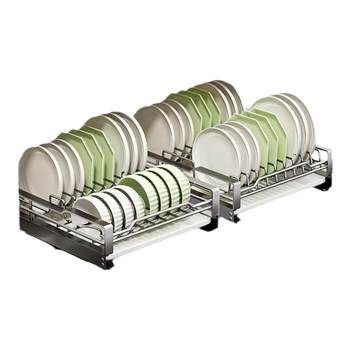 Dish storage rack pull basket kitchen cabinet bowl basket drawer
