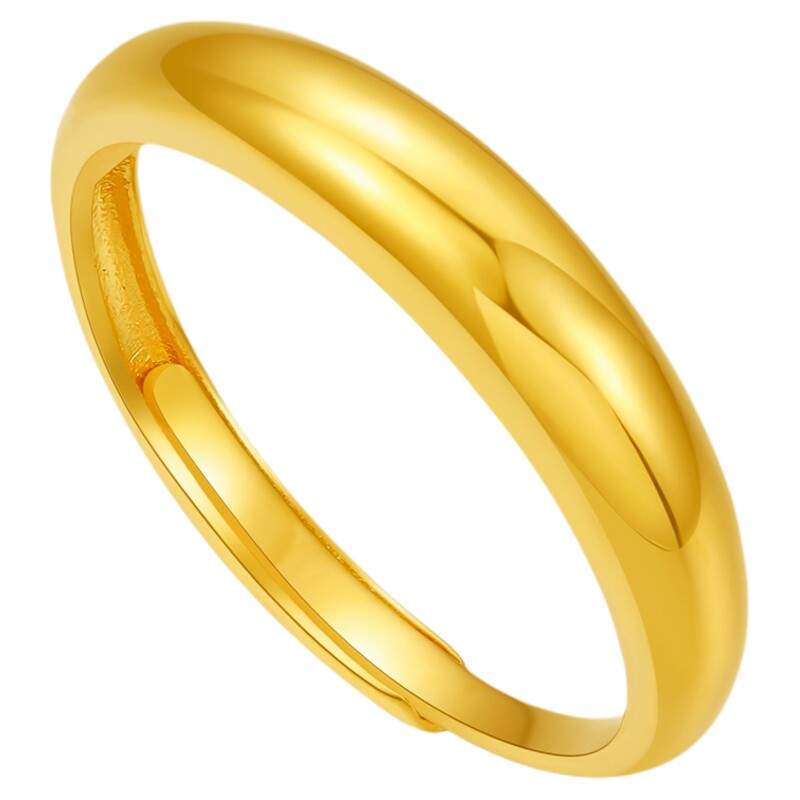 Chao Acer Imperial Style Dolphin Back Gold Ring Pure Gold Loach Back Plain Ring Aperture Birthday Gift Priced