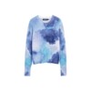 Desi25 new autumn and winter blue and purple gradient sfumato printed round neck long-sleeved women's sweater