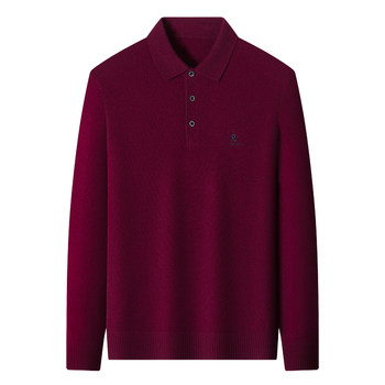 Montagut middle-aged men's embroidered cashmere sweater Montagut middle-aged men's embroidered cashmere sweater