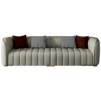 Piano key modern simple leather sofa coffee table combination