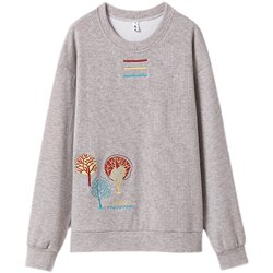 Mom's Casual Sweater Women's Loose T-shirt 2024 Spring and Autumn Style ຍຸກກາງ ແລະ ເກົ່າແກ່ ເສື້ອຖັກແສ່ວເທິງລຸ່ມ