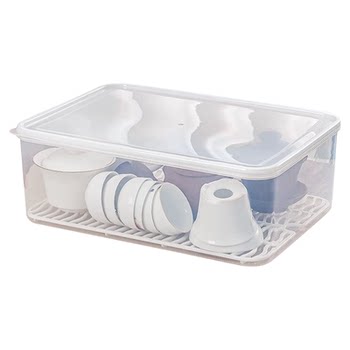 Tea set storage box dustproof large capacity drainage with cover