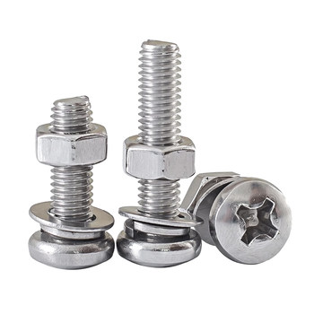 304 stainless steel round head screw nut combination