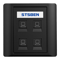 Type 86 4-port 10G network panel CAT6A computer broadband information four-digit Category 6e unshielded network cable socket