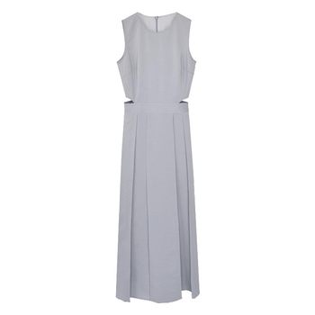 Sleeveless commuter slim solid color slimming dress